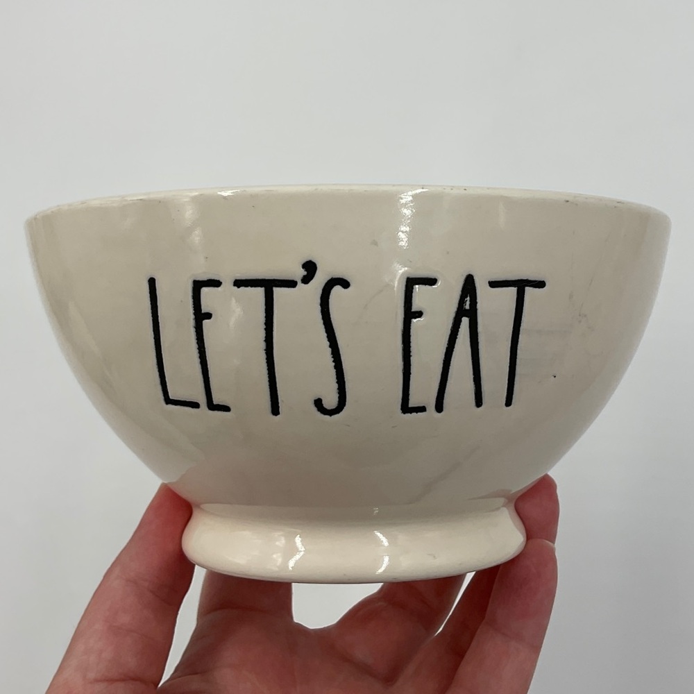 NWOT Rae Dunn by Magenta LET’S EAT Bowl for Cereal Ice Cream Soup or Snacks - Picture 3 of 14